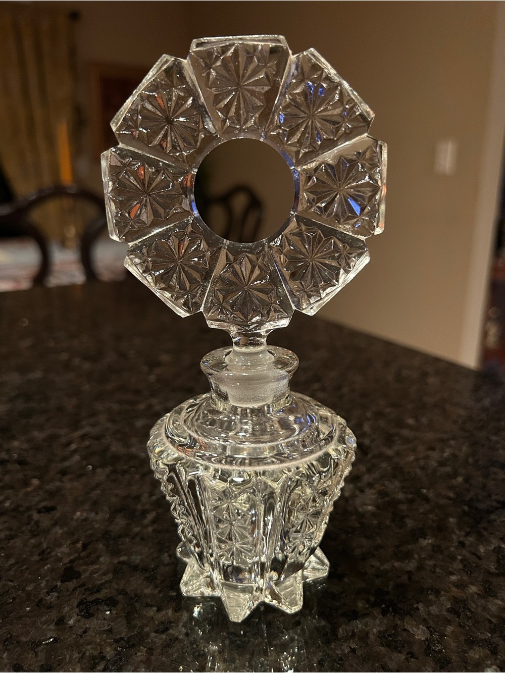 Vintage 1930s-1940s Clear Glass / Crystal Irice Perfume scent Bottle~Czech